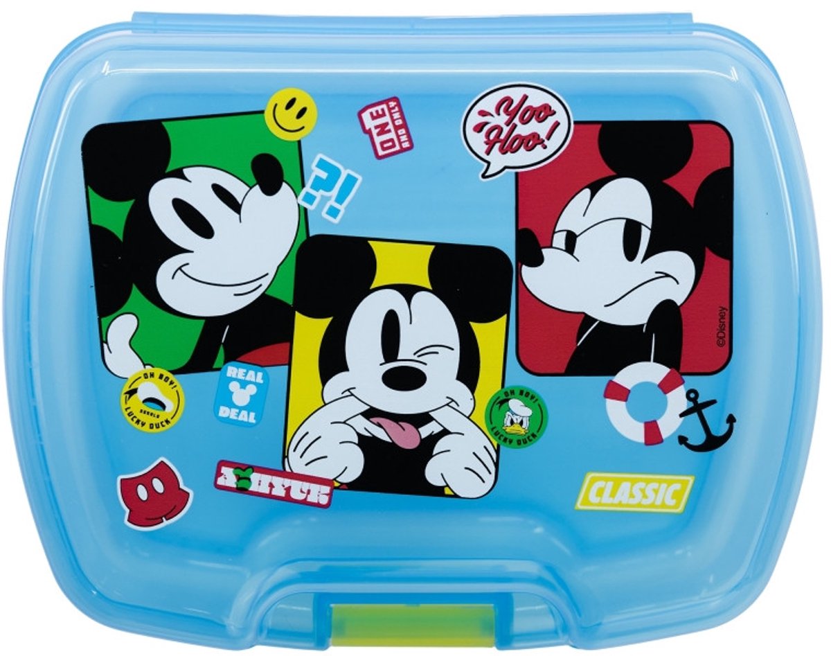 Disney Mickey Broodtrommel - Lunchbox voor school of onderweg - Voor jongens en meisjes - Mickey Mouse - Fun-Tastic - Voor kinderen - Blauw