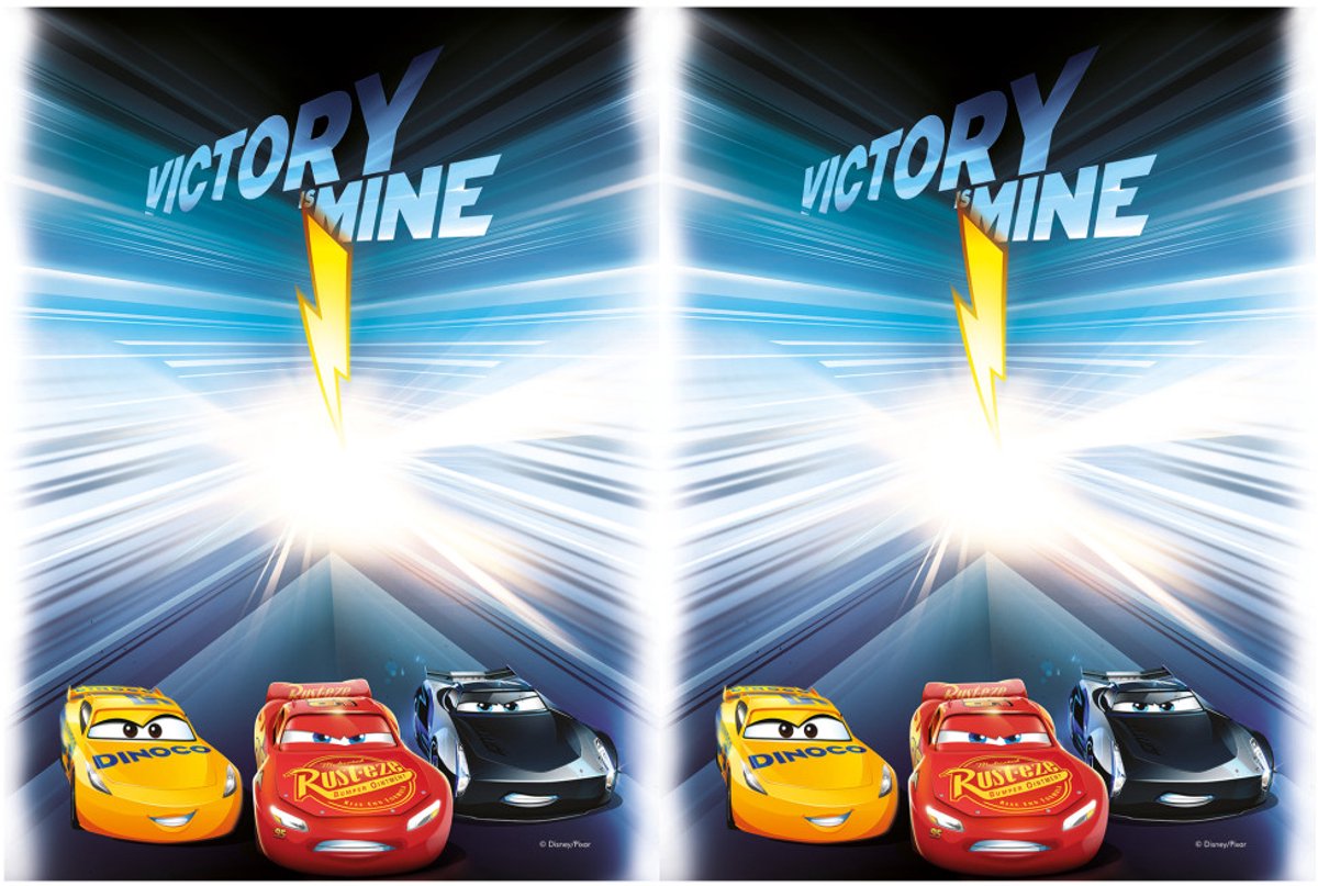 Disney Cars Tafelkleed - Tafellaken voor verjaardagen en feestjes - Victory Is Mine - 120 x 180 cm