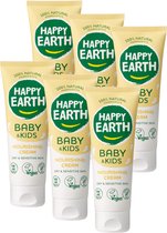 Happy Earth Voedende Crème - Baby & Kids - 100% Natuurlijk - Voor Droge & Gevoelige Babyhuid – 6 x 75 ml