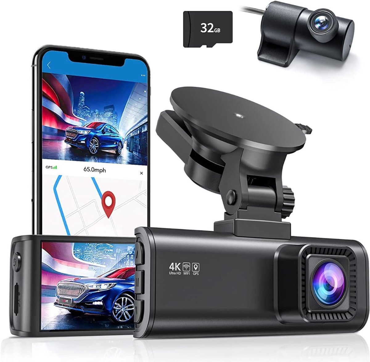 Florixa® Dashcam Voor en Achter - Dashcam - Dashcam Voor Auto - Zwart - 4 x 11 x 5 cm; 100 g