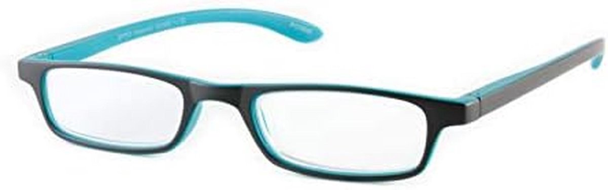 Flexibele Leesbril met Hoesje, Groen-Turquoise, Sterkte +1.50