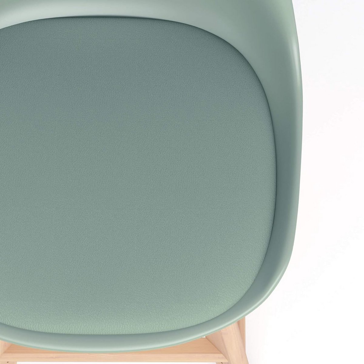 Set van 2 Saliegroene Barkrukken in Scandinavische Stijl
