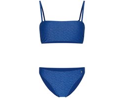 MyRebelle - Bandeau Bikini - Blue Bay - Blauw - Glitter - Soft Cups - Maat 38