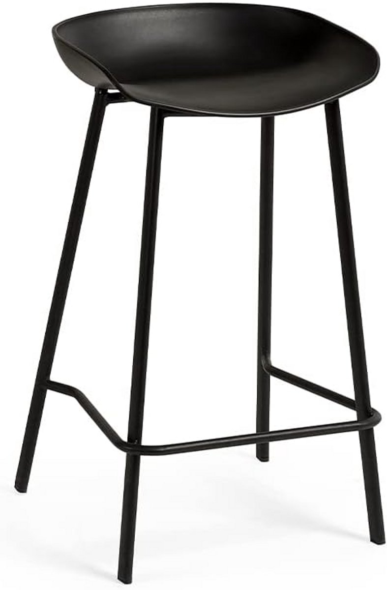 Set van 2 Moderne Barkrukken Zwart Hoge Krukken