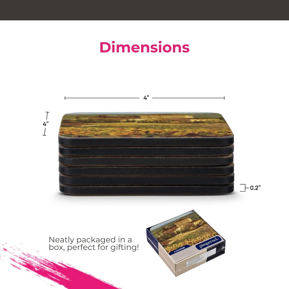 Set van 6 Onderzetters Decoratief Toscane Stijl - Hittebestendig en Duurzaam