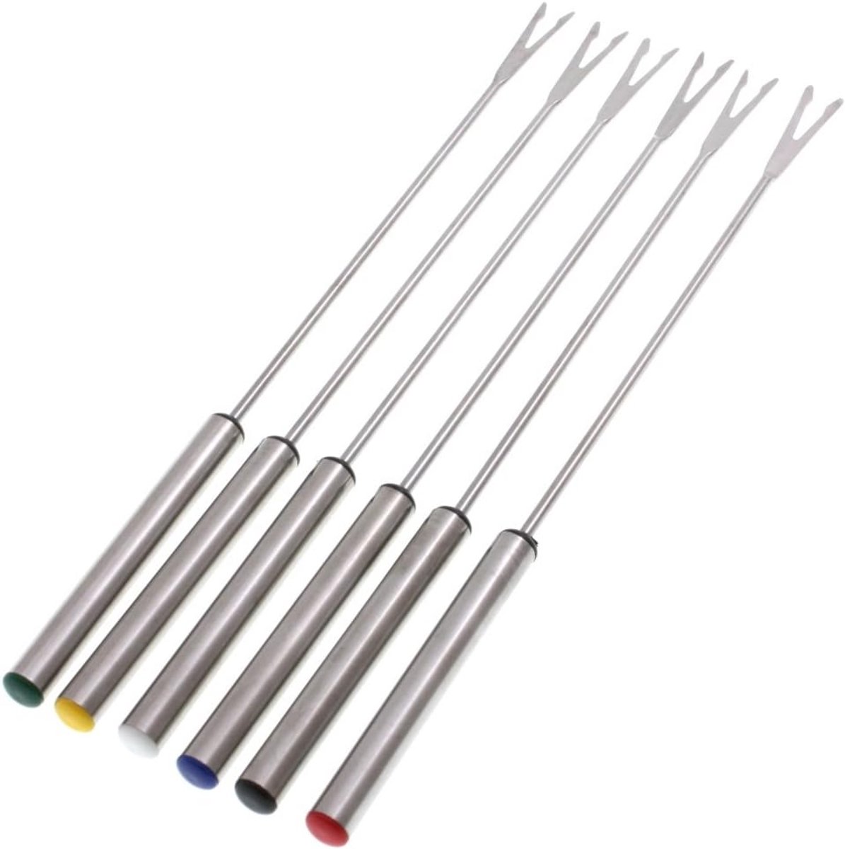 Set van 6 RVS Fonduevorken met Gekleurde Markers