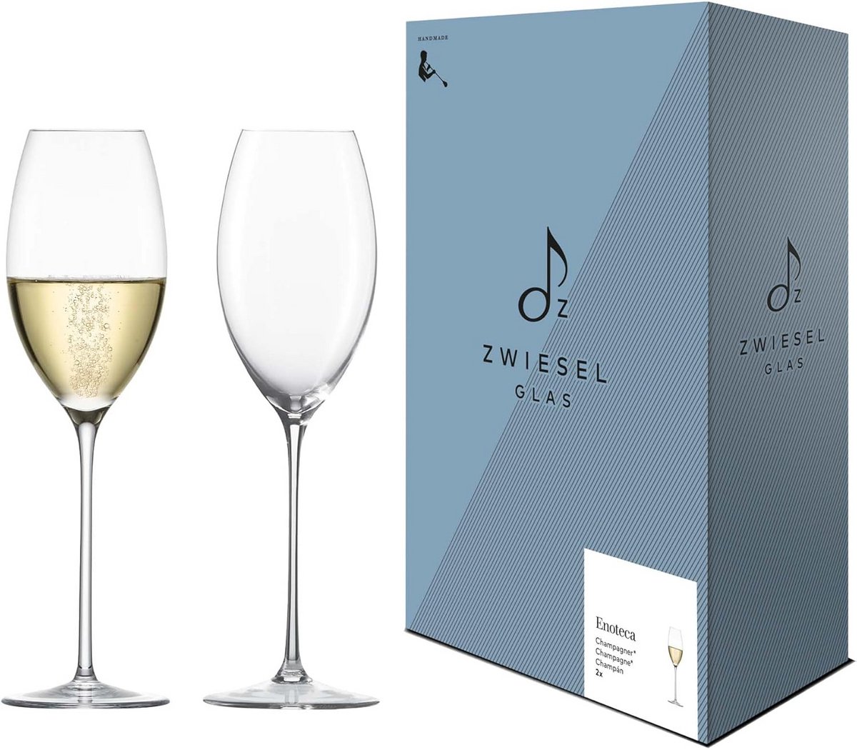 Luxe Champagneglazen Set van 2 - Handgeblazen Kristalglas 305 ml