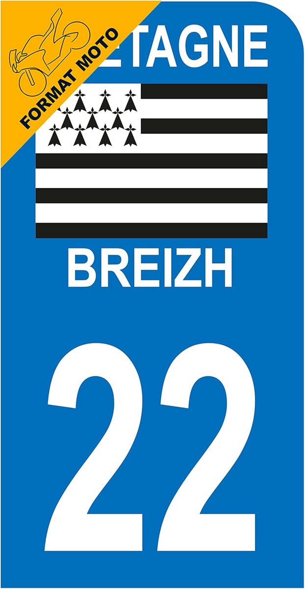 Stickers Set Ribben d'Armor Departement 22 voor Kentekenplaat