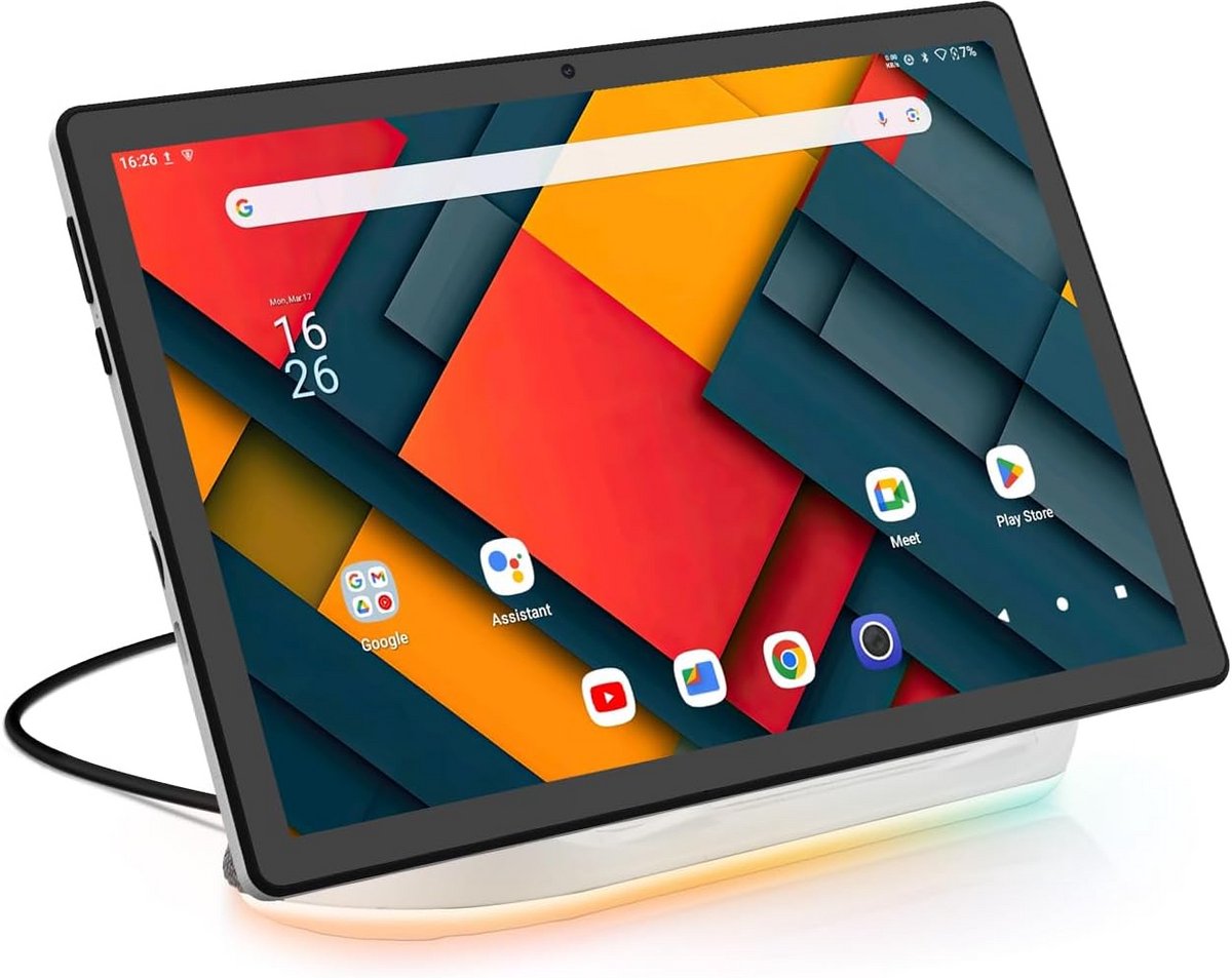 Krachtige 10 Inch Android 14 Tablet met Oplaadstation en Stereo Speakers - Octa-Core, 14GB RAM, 64GB Opslag