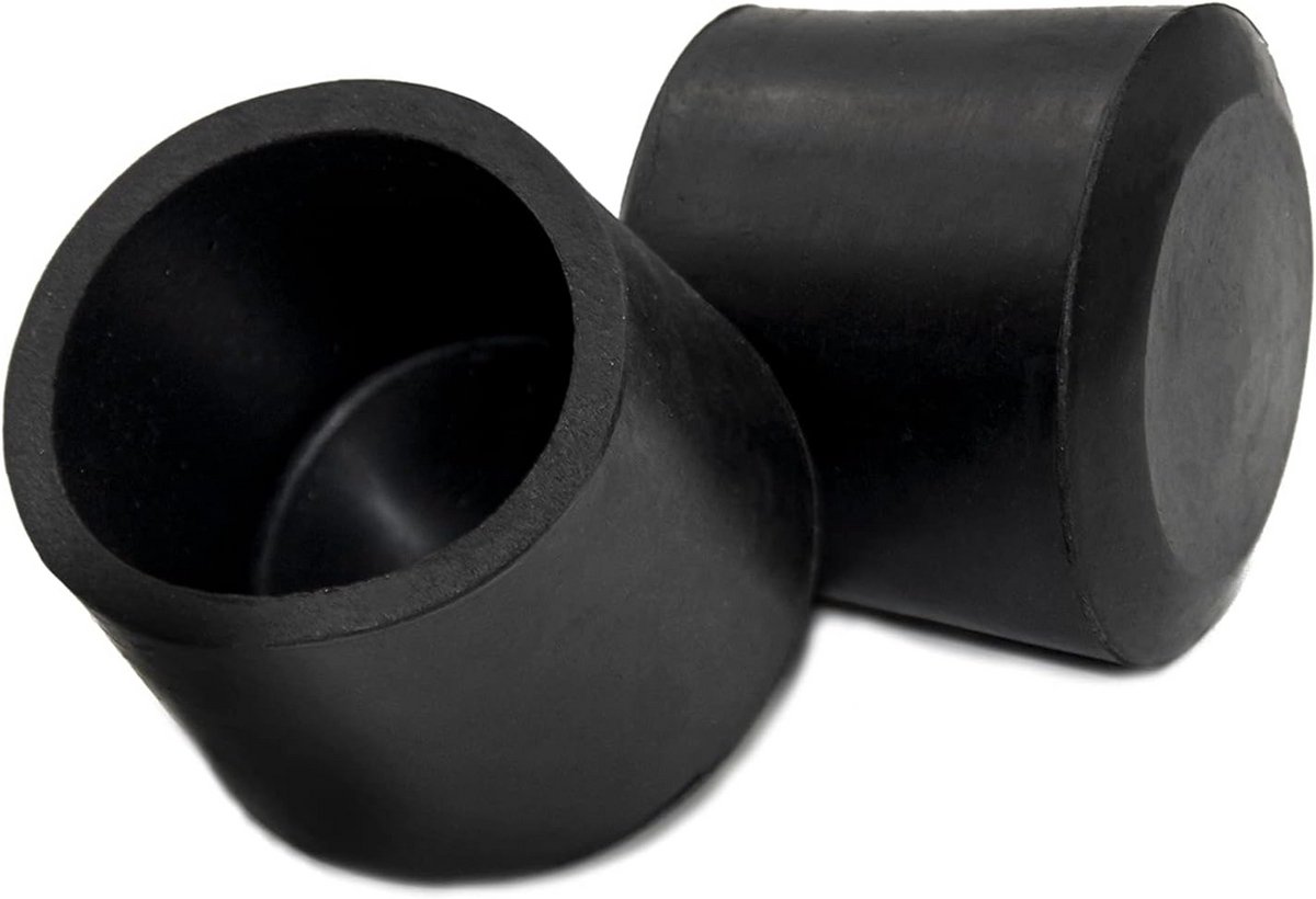 8x Ronde Rubber Stoelpootdoppen - Krasvrije Meubelbeschermers voor Poten 38 mm