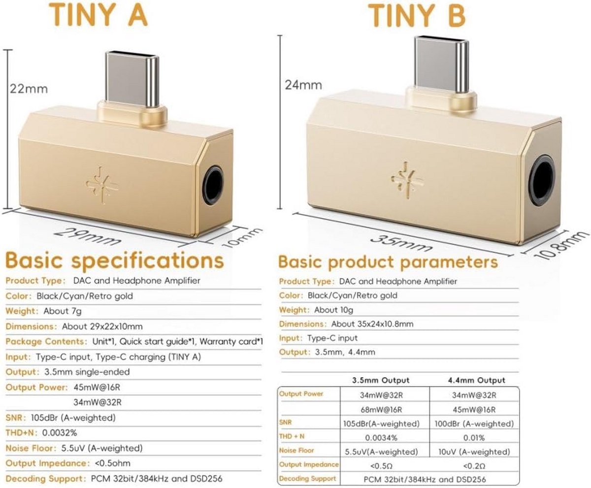 Draagbare Hi-Res USB DAC en Hoofdtelefoon Versterker met Dubbele Uitgang