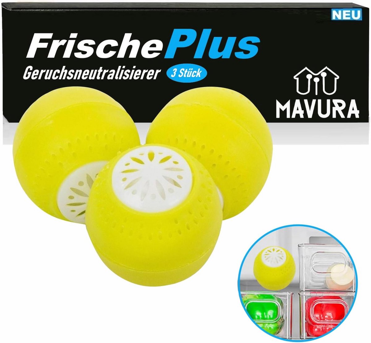 Geurneutraliserende Ballen voor Koelkast met Actieve Kool - Absorbeert Geurtjes en Houdt Voedsel Langer Vers