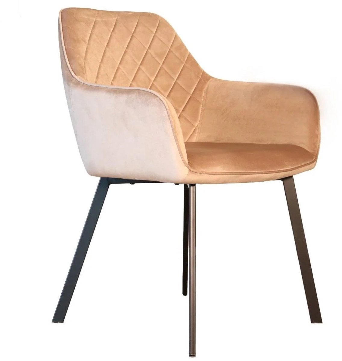 Lizzely Garden & Living SET DEAL: 6 stuks Eetkamerstoel met armleuning Yurgan champagne velvet eetstoel zetel
