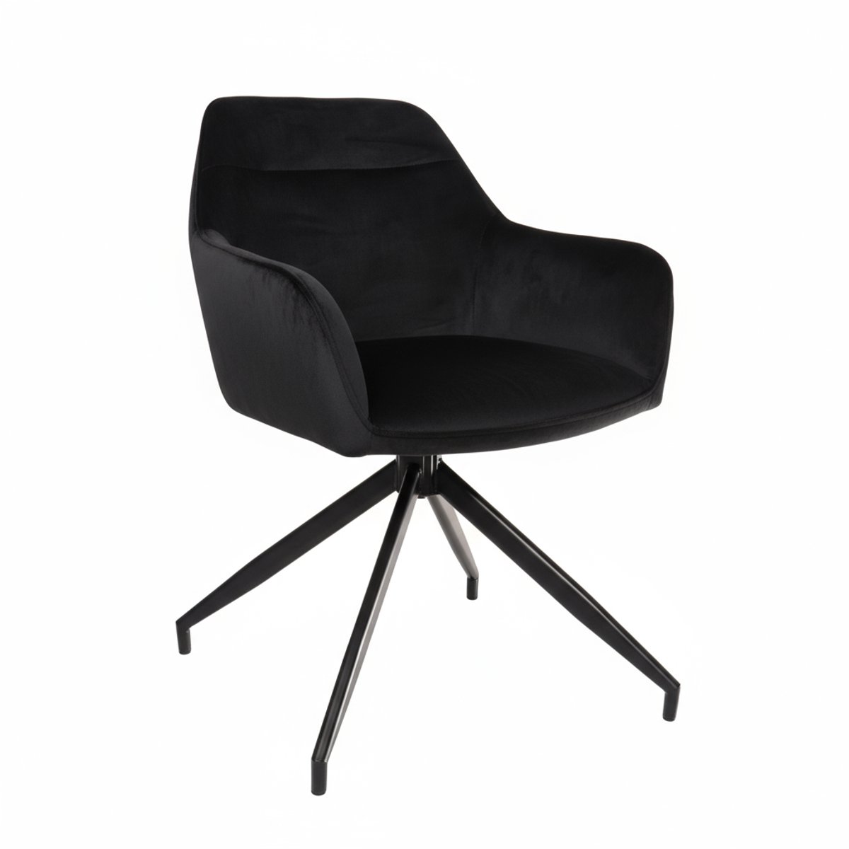 Lizzely Garden & Living SET DEAL 4 stuks: Eetkamerstoel draaibaar Montana zwart velvet eetstoel draaibare stoel zetel
