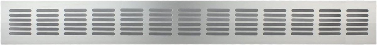 Ventilatie rooster aluminium zilver 60x500 mm met stevige bevestiging