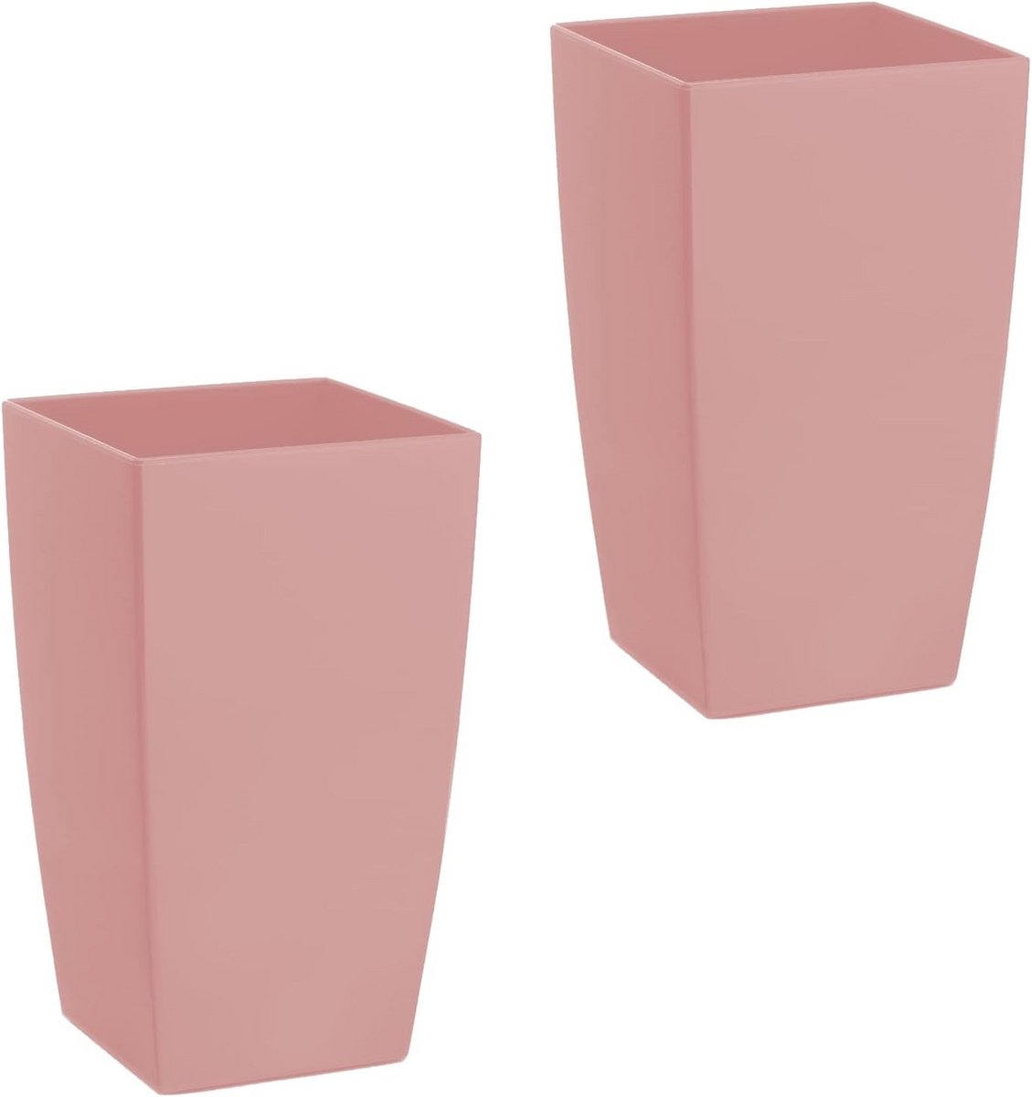 Langwerpige Rechthoekige Bloempot van Kunststof 26 cm Hoog Decoratief 2 stuks