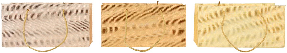 Cadeauzakjes geweven papier vanille oranje roze 20×10×10cm 6st, 6 Stüc