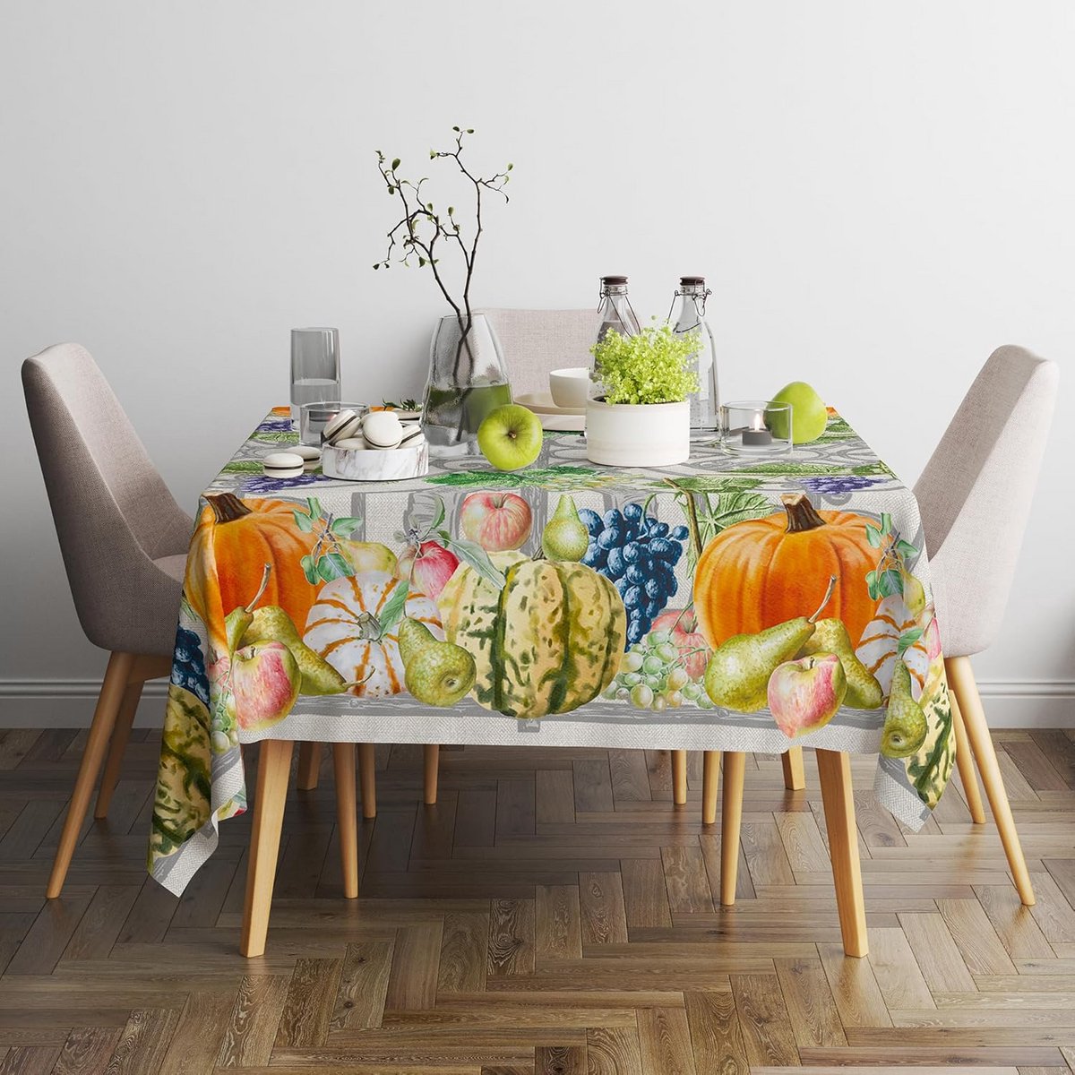 Tafelkleed 100% Katoen Vuilafstotend Rechthoekig voor Eetkamer en Keuken