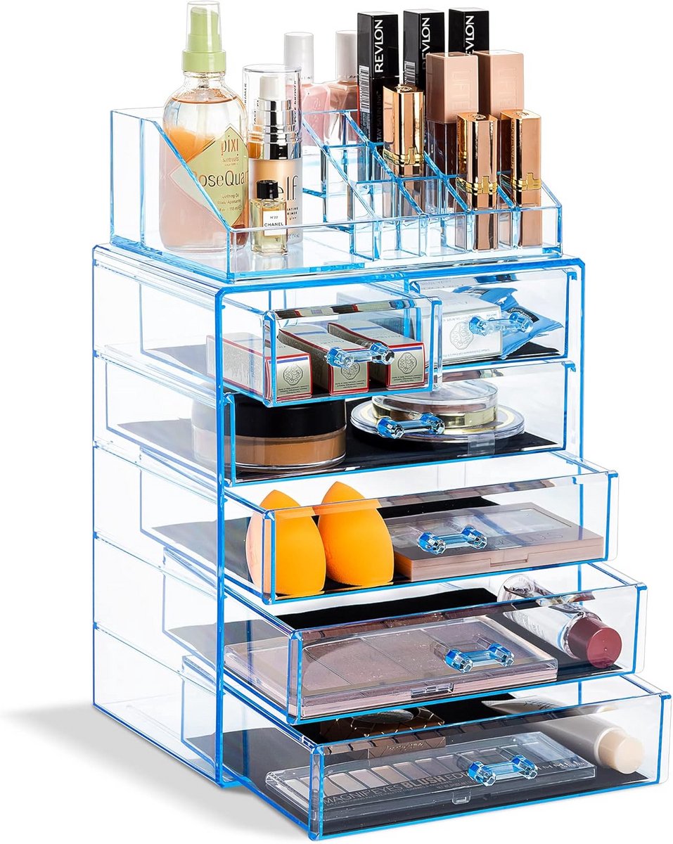 Cosmetica & Sieraden Organizer met 6 Lades - Doorzichtige Opbergdoos voor Kaptafel en Badkamer