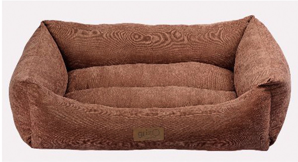 grizo - hondenmand - kattenmand - Classic Divan S - 60 x 50 x 20 cm - bruin - machinewasbaar - antislipnopjes - comfortabel