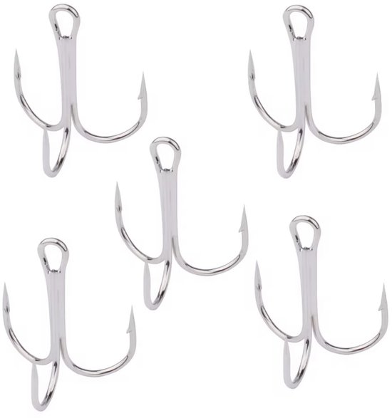Foto: 10x dreg maat 2 vernikkeld sterke treble hooks kunstaas onderdelen voor roofvis snoek dreggen vissen
