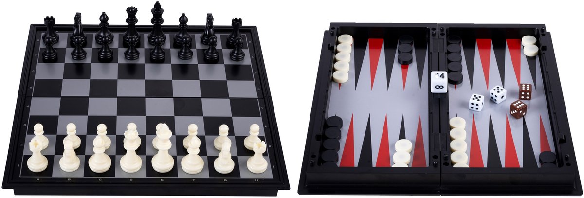 Engelhart Backgammon / schaken - 24 Cm reisspel