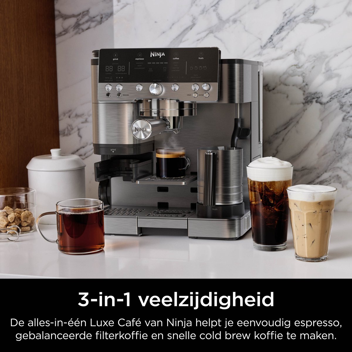 Ninja Luxe Café Premier 3-in-1 Espressomachine en Filterkoffiezetapparaat met Melkopschuimer - ES601EU — afbeelding 6