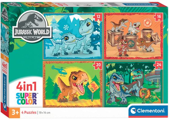 Clementoni Puzzel 4 In 1 Jurassic World Puzzel Voor Kinderen 