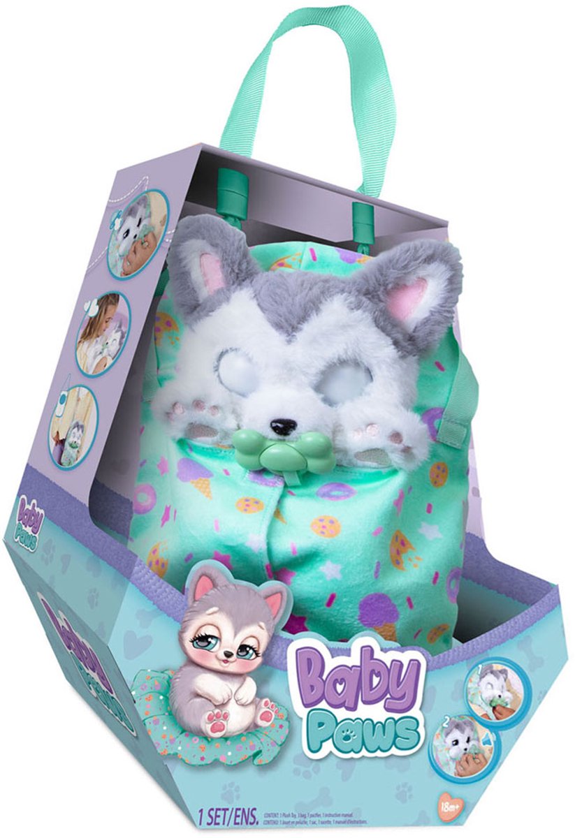 Baby Paws hondje Husky - Interactieve pluchen knuffel — afbeelding 13