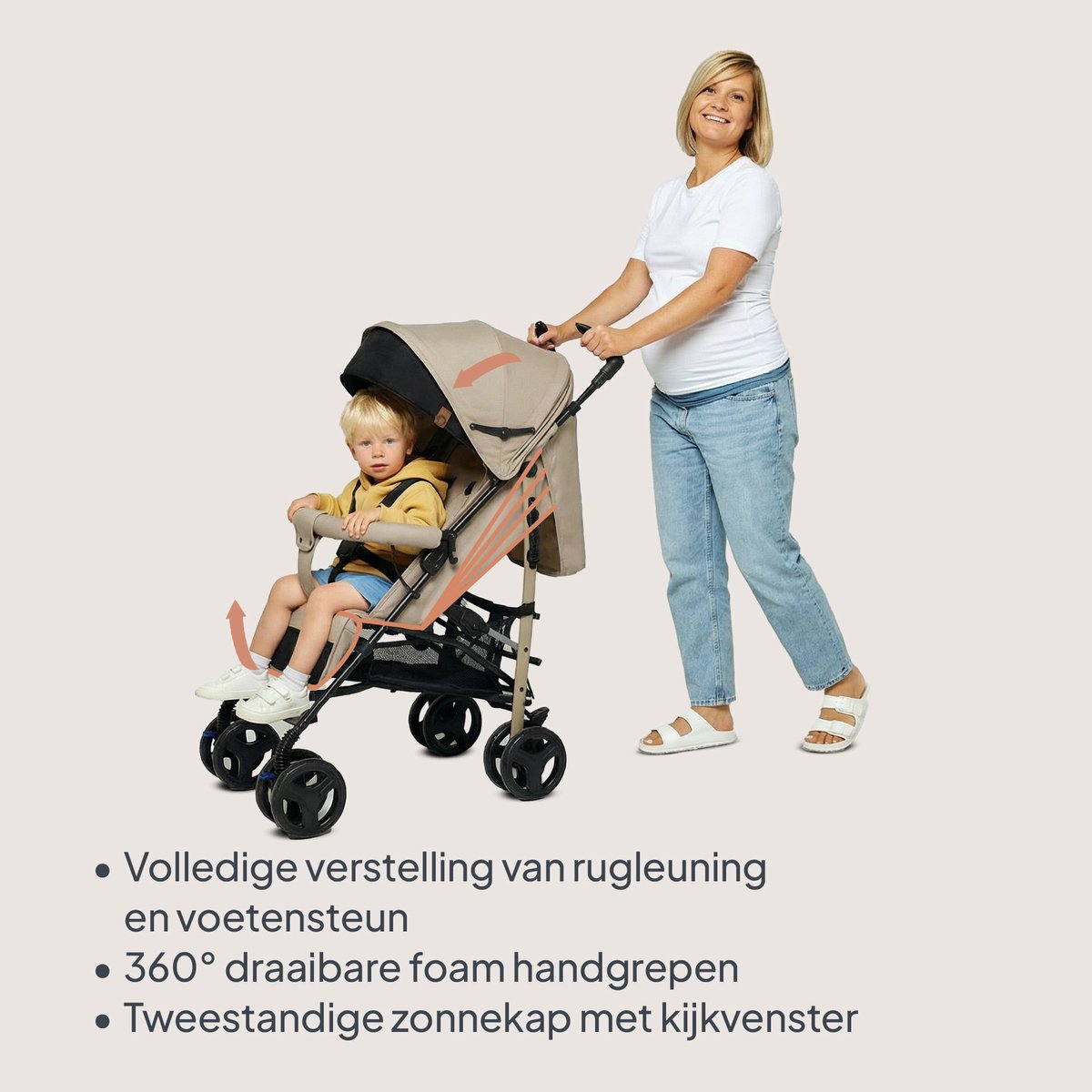 Lionelo Irma - Buggy - Wandelwagen- Lichte 7kg - tot 15 kg - Geveerde wielen - 360° - tot 5 jaar - Opbergmand - Verstelbare handgreep - Snel inklapsysteem - Compact formaat – foto 5