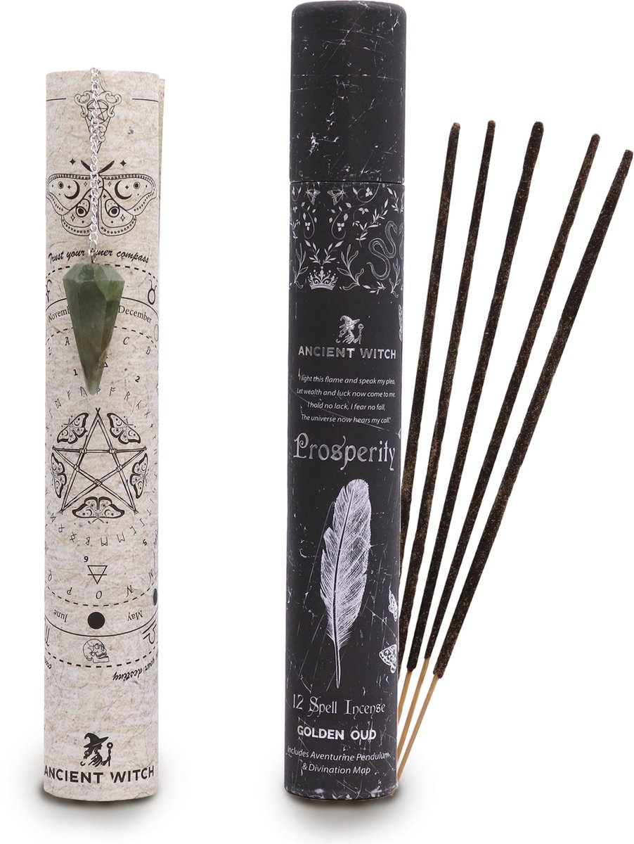 Ancient Witch Spell Incense - Prosperity - Aventurine Pendulum