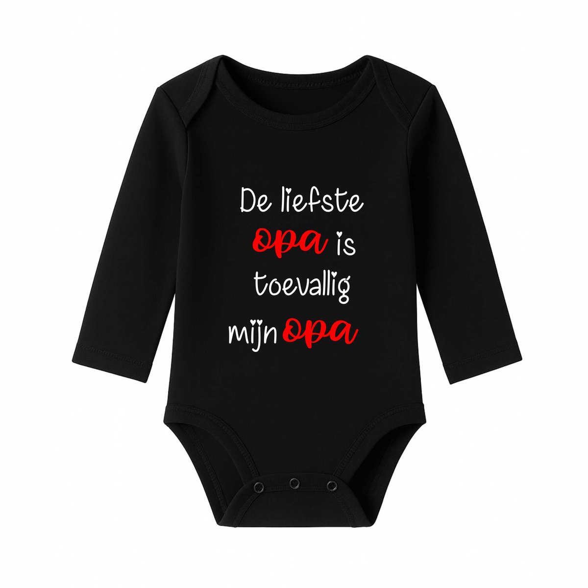 Romper De liefste Opa is toevallig mijn Opa - zwart - lange mouw
