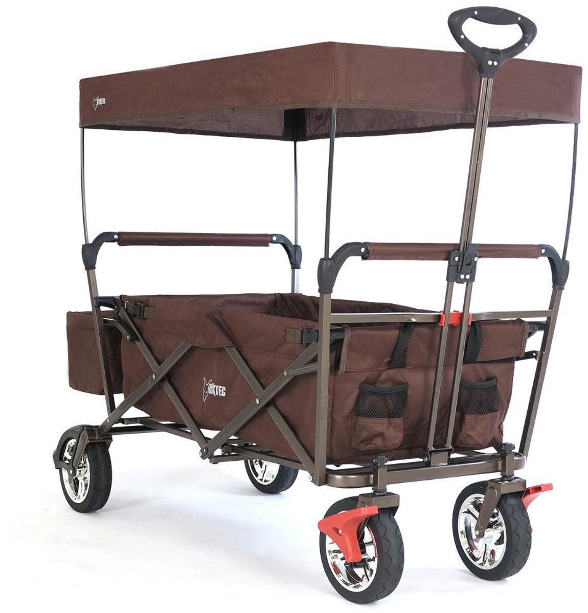 FUXLIFE by FUXTEC CT500 Bolderkar Handkar - Opvouwbaar - Bruin | Compacte Transportwagen voor Stad & Vakantie - Max. 75kg