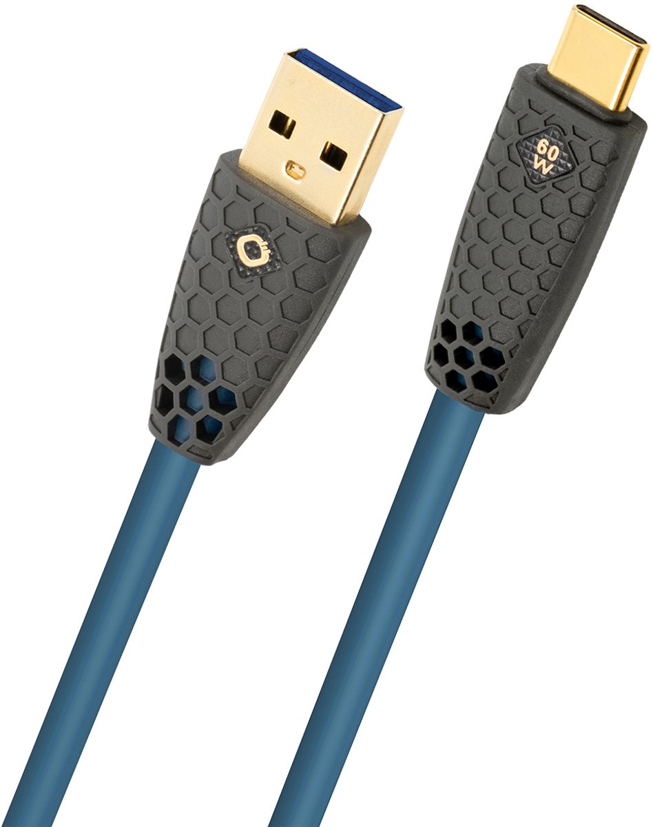 Oehlbach D1C9561 USB-kabel USB-A stekker, USB-C stekker 1 m Petrol Afscherming gevlochten