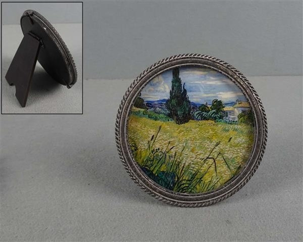 MEA Fotolijstje Rond ant. zilverkl. Ø11,4x1,4cm Zie foto