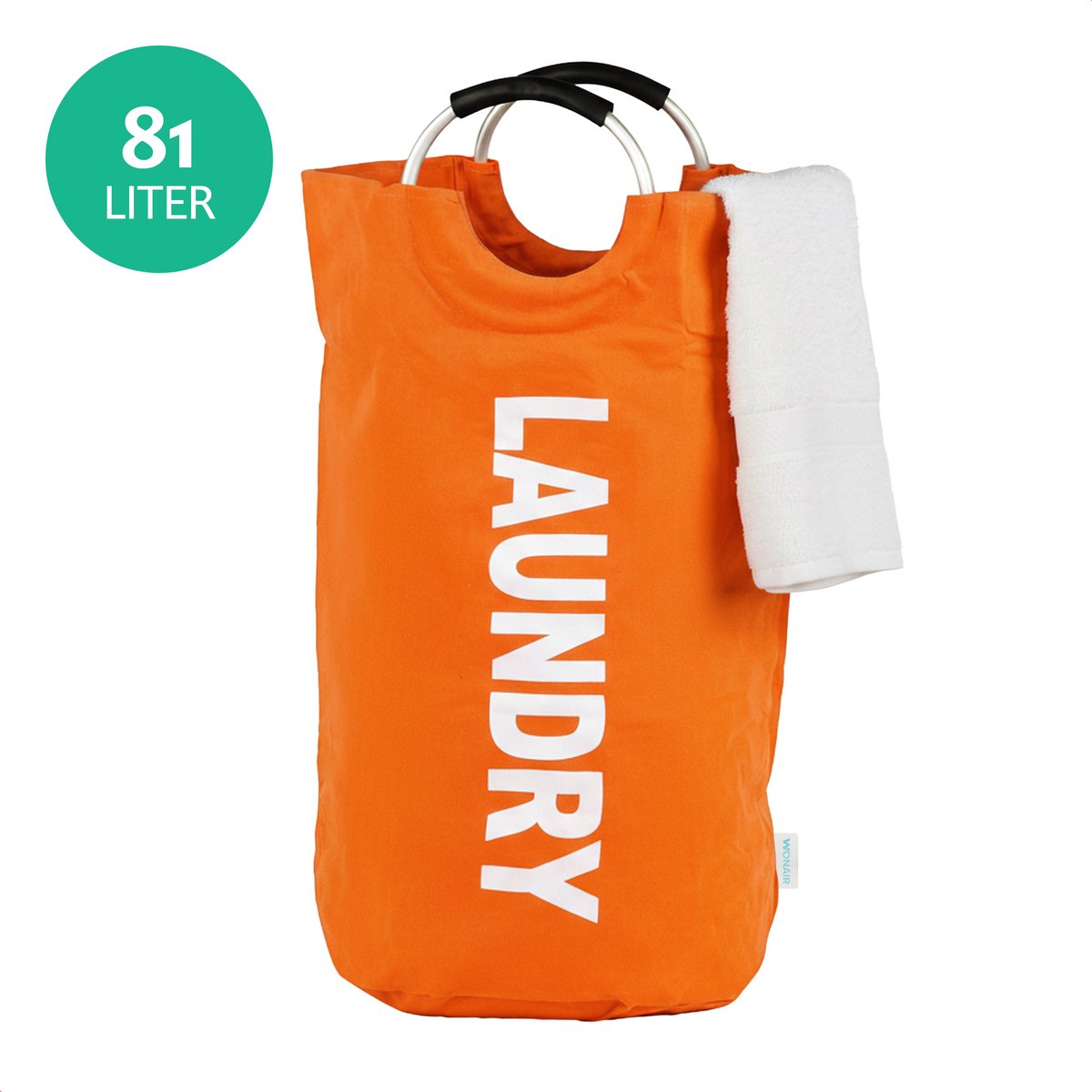 Wonair wasmand - Wassorteerder - Waszak - Wastas - Waszakken Voor Wasgoed - Wasmand Opvouwbaar - Oranje - 81L