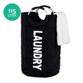 Panier à linge Wonair - Sac à linge - Trieur à linge - Pliable - Noir - 115L