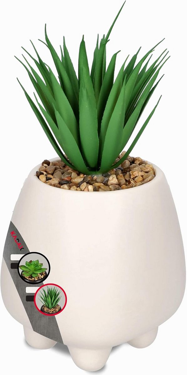 Kleine Kunstvetplant in Keramische Pot - Onderhoudsvrije Decoratieve Succulent voor Woonka