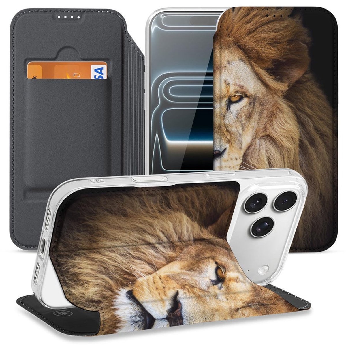 Smart Cover Hoesje Apple iPhone 17 Pro Max Leeuw