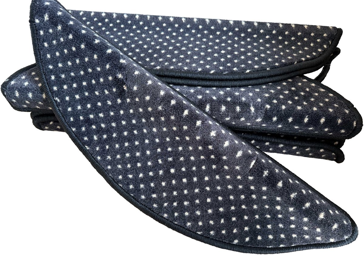 Halve Maantjes voor Trap - Zwart/Geel Stip - 15 Stuks - 56x17cm - Trapmatten - Trapmatten set