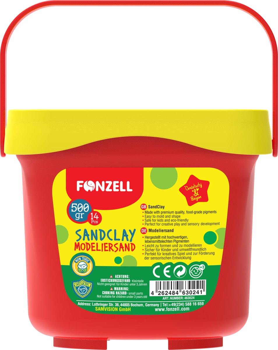 Fonzell zand - Sand - Zandklei - Sensorisch speelgoed - 500 g - 14-delige set