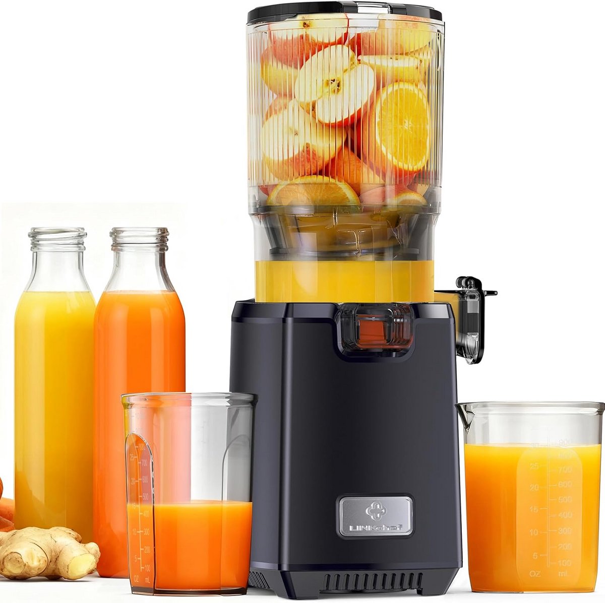 Slow Juicer met Brede Invoeropening 130mm voor Groenten en Fruit, 250W