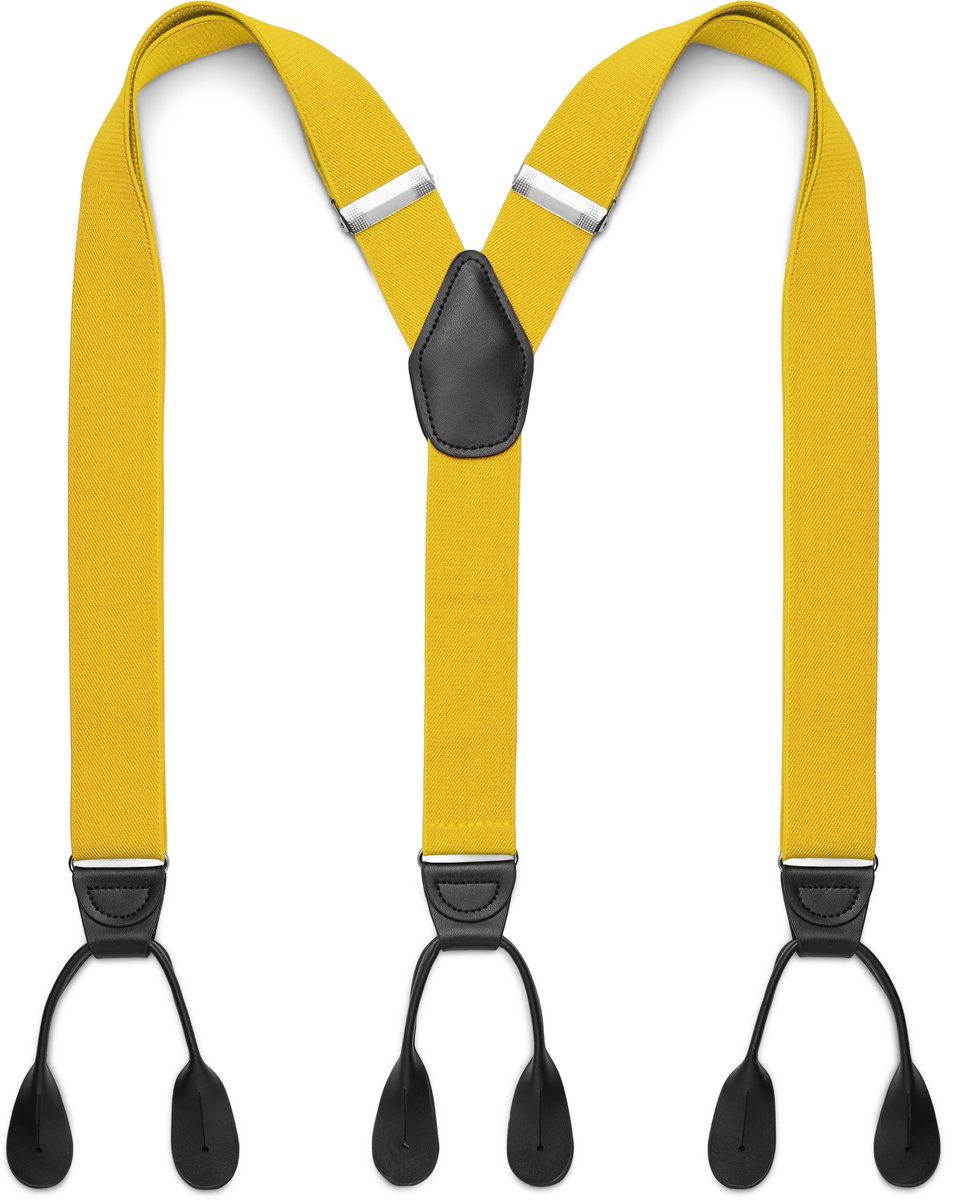 Brede Goudgele Bretels met Knoopsluitingen