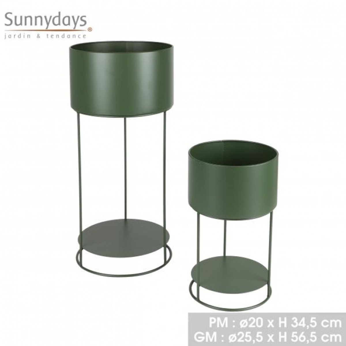GARDEN & METAL – Set van 2 plantenhouders D20 × H34,5 cm en D25,5 × H56,5 cm