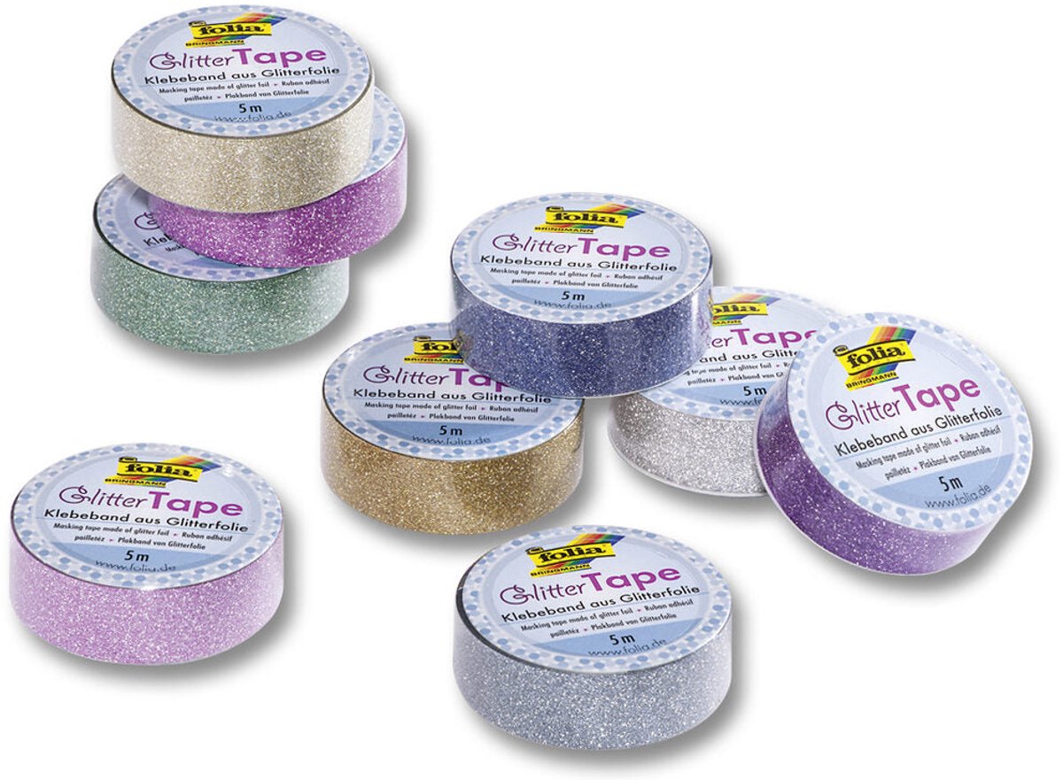 Glittertape roze 15mmx5m