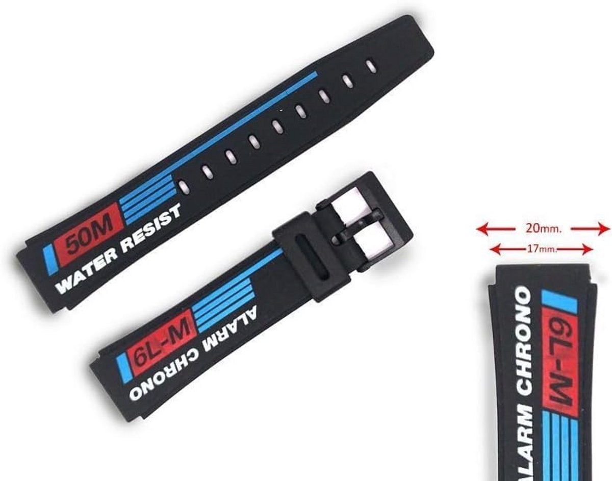 Verstelbare Horlogeband 17mm PU-Hars - Universeel Vervangende Band voor Diverse Horlogemodellen