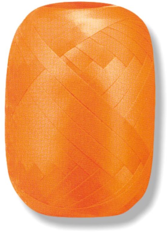 Oranje cadeaulint met een gekarteld patroon.