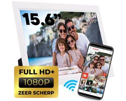 Denver Digitale Fotolijst 15.6 inch - XL - Full HD - Frameo App - Fotokader - WiFi - 16GB - IPS Touchscreen - PFF1503W