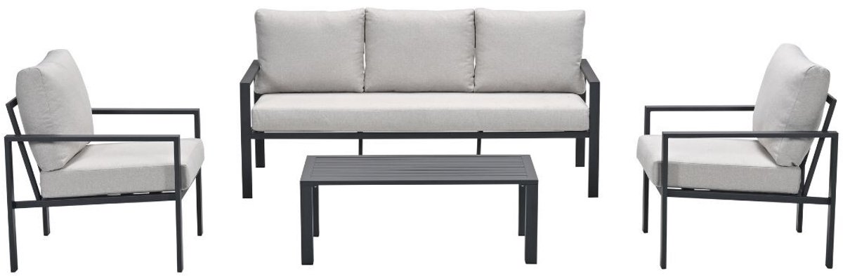 GI Springs aluminium stoel-bank loungeset - Carbon black