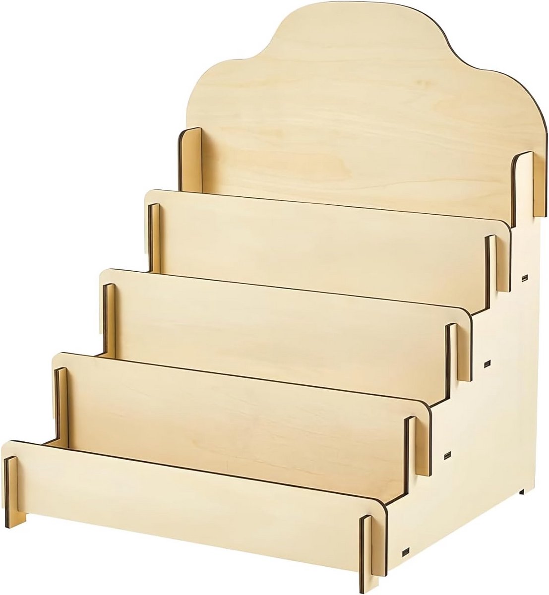 Houten kaartenstandaard met 4 etages voor Presentatie en Weergave